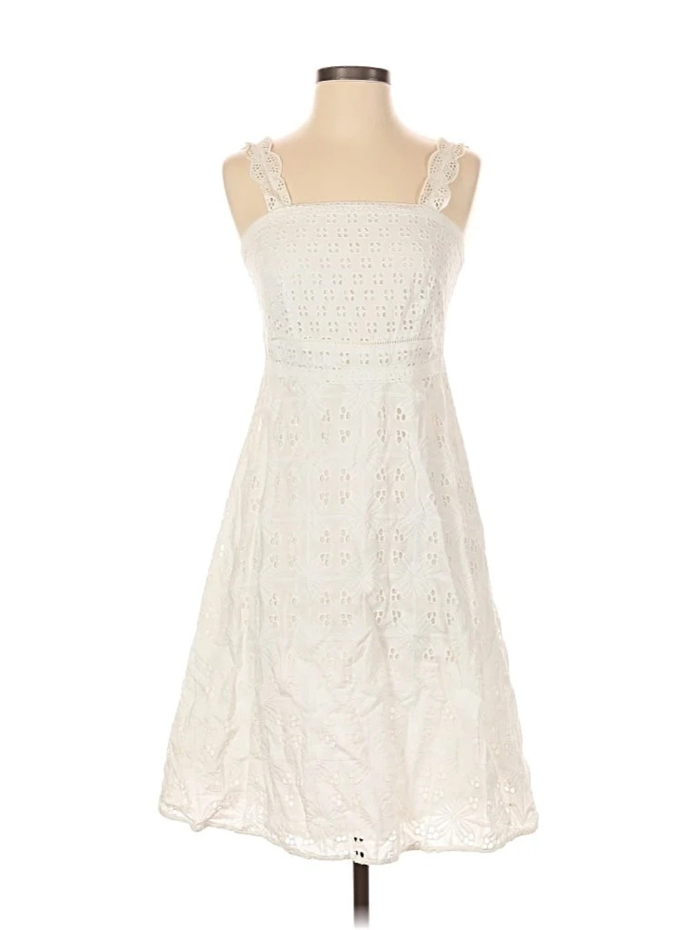 Ann Taylor White Cotton Eyelet Dress NWT Size 14 Tall